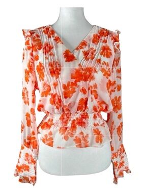 MISA LOS ANGELES Long Sleeve Wrap Blouse, Size M.